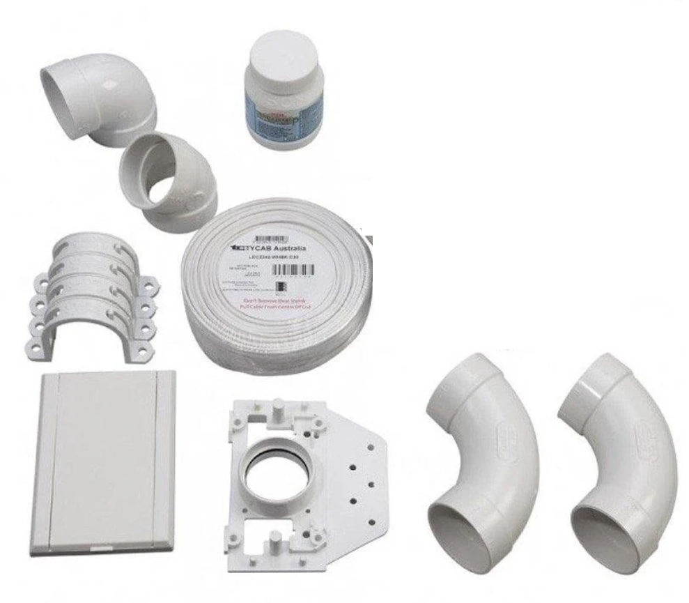 Ducted Vacuum System Installation Kit for 80 M² home | 1-inlet (pipes not included)